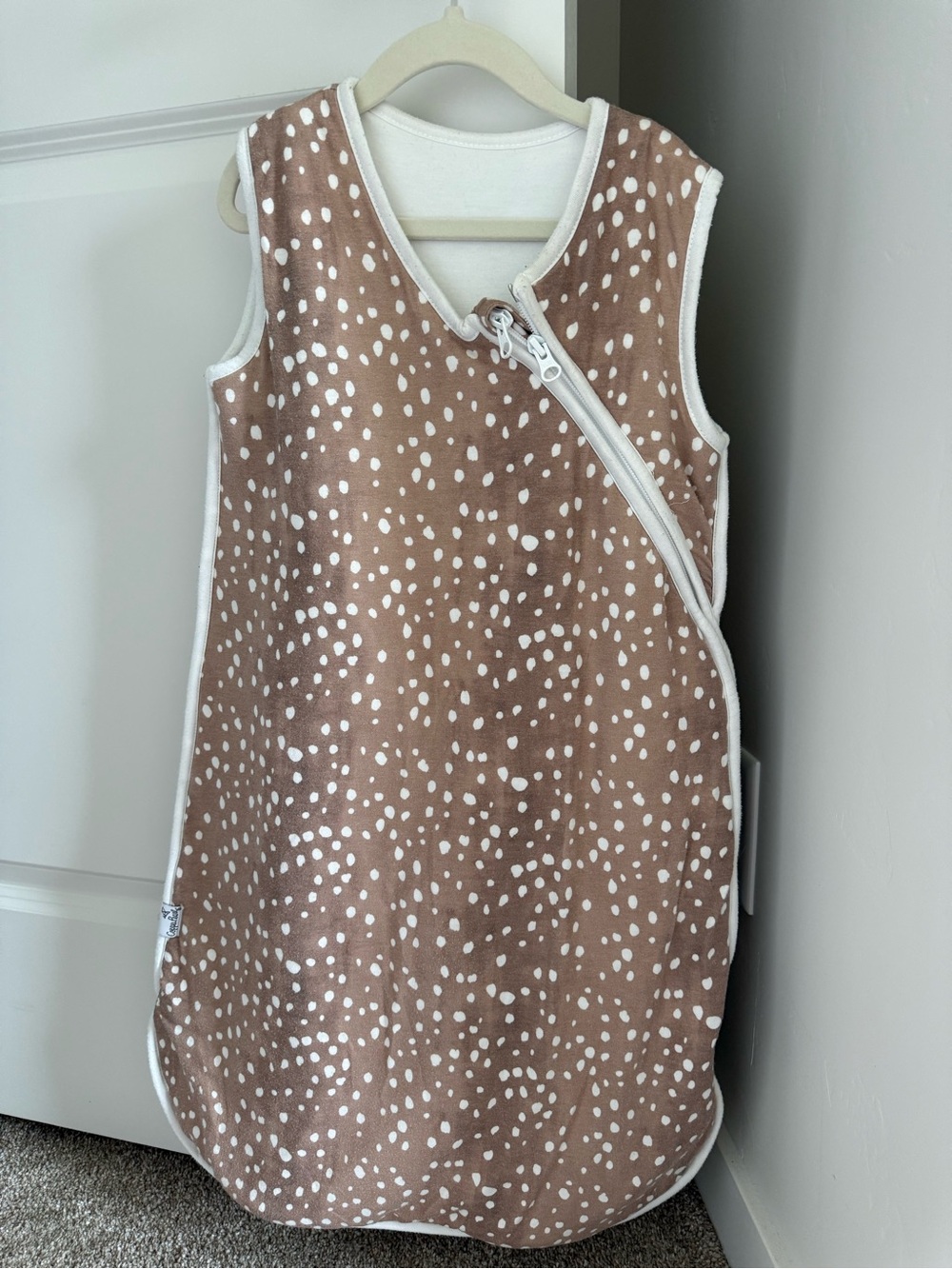 Brown Spotted Sleep Sack - Cozy Zip Front Sleeveless Pajama